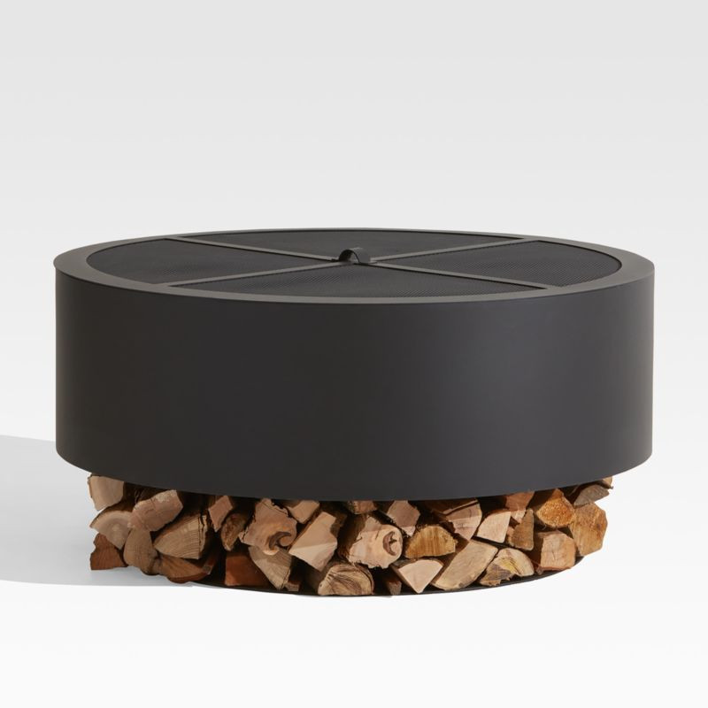 Hideaway Black Firepit | Crate and Barrel | Crate & Barrel