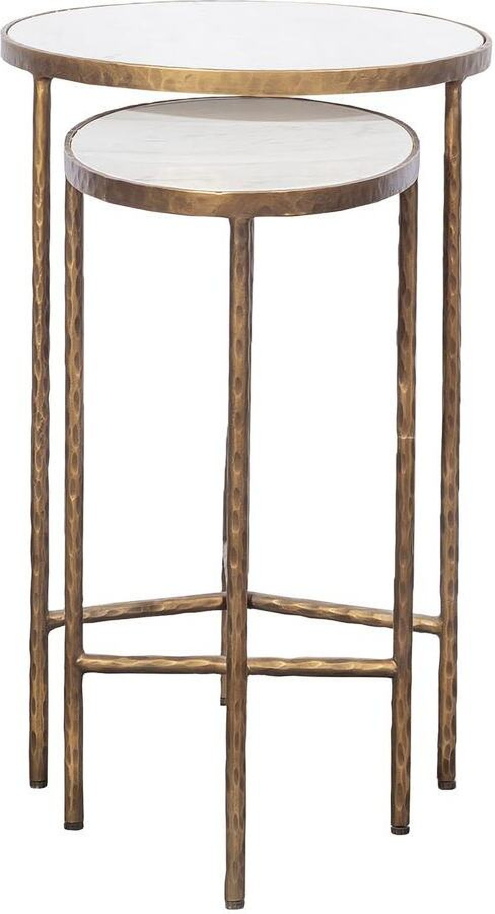 Veneto Nesting End Table In Antique Gold and White | 1stopbedrooms