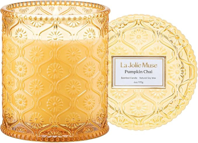 LA JOLIE MUSE Pumpkin Chai Scented Candle, Fall Candle, Candle Gifts, Natural Soy Candles for Hom... | Amazon (US)