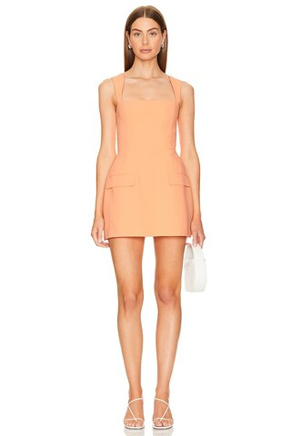 Amanda Uprichard Bethany Romper in Guava from Revolve.com | Revolve Clothing (Global)