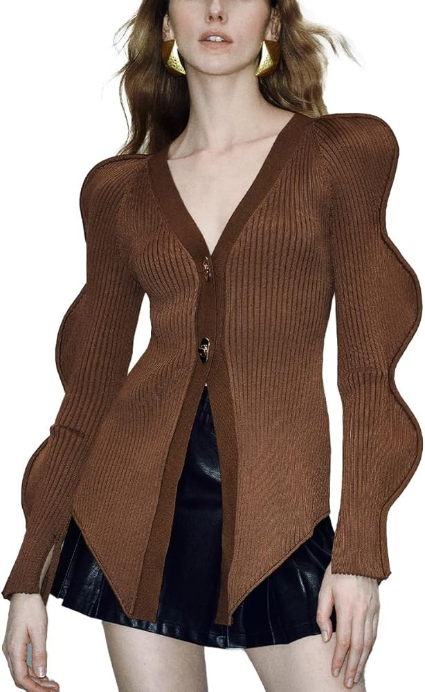Women's Knit Cardigan Sweaters Long Sleeve Button Down Open Front Casual Outwear Trendy 2025 | Amazon (US)