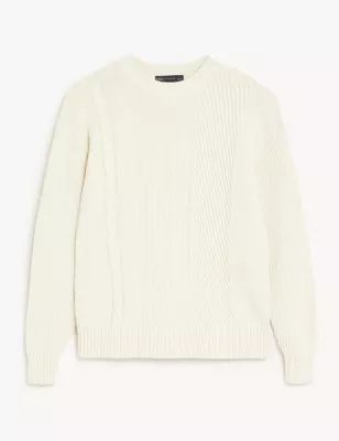 Cotton Rich Textured Crew Neck Jumper | Marks & Spencer (UK)