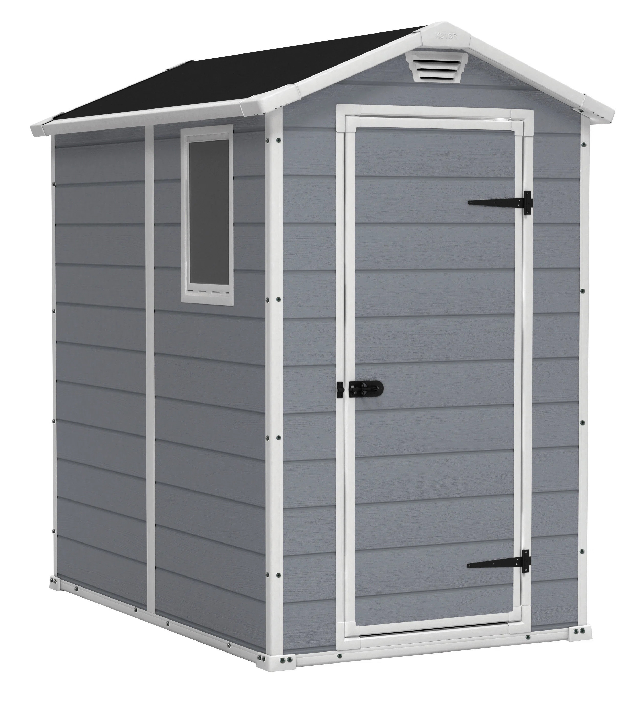 Keter Manor 4x6 ft. Durable Resin Outdoor Storage Shed With Floor and Double Doors for Garden Pat... | Wayfair North America