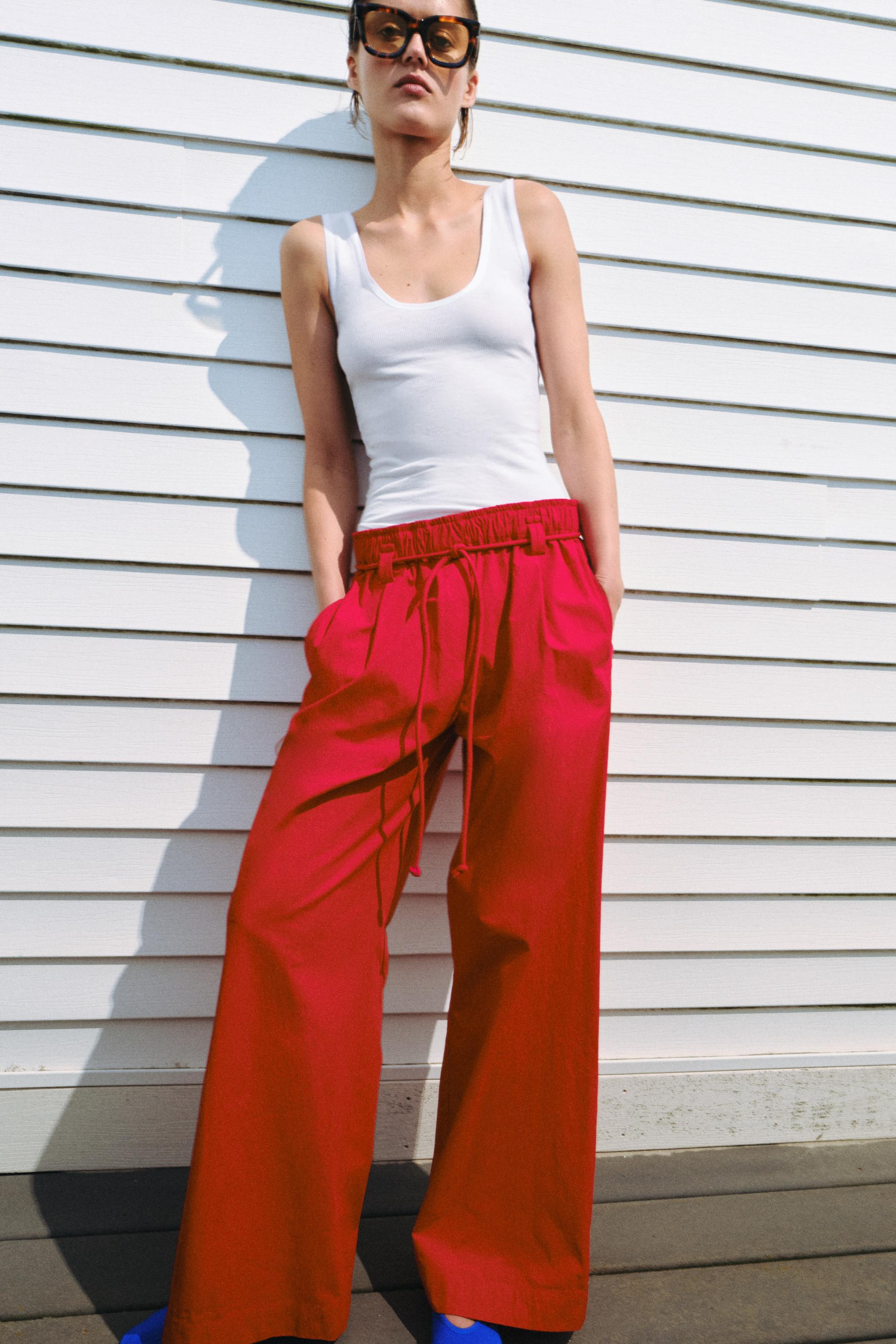 ZW COLLECTION POPLIN PANTS | Zara US