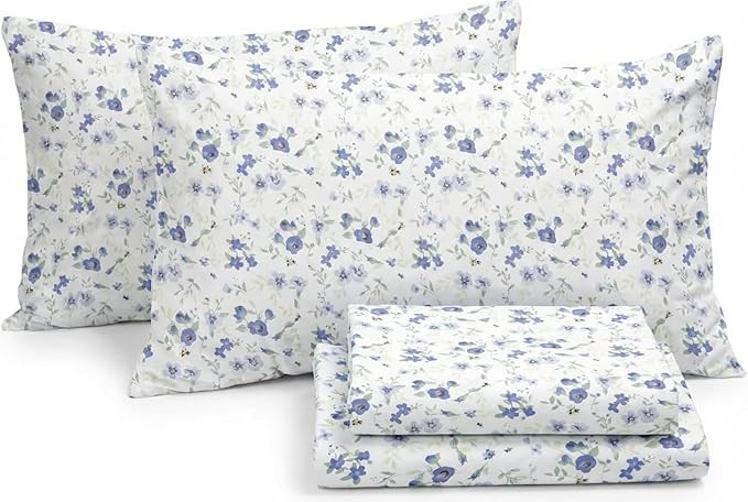 Linen Market 4 Piece Queen Sheet Set - Breathable, Double-Brushed Patterned Cooling Sheets – Oe... | Amazon (US)