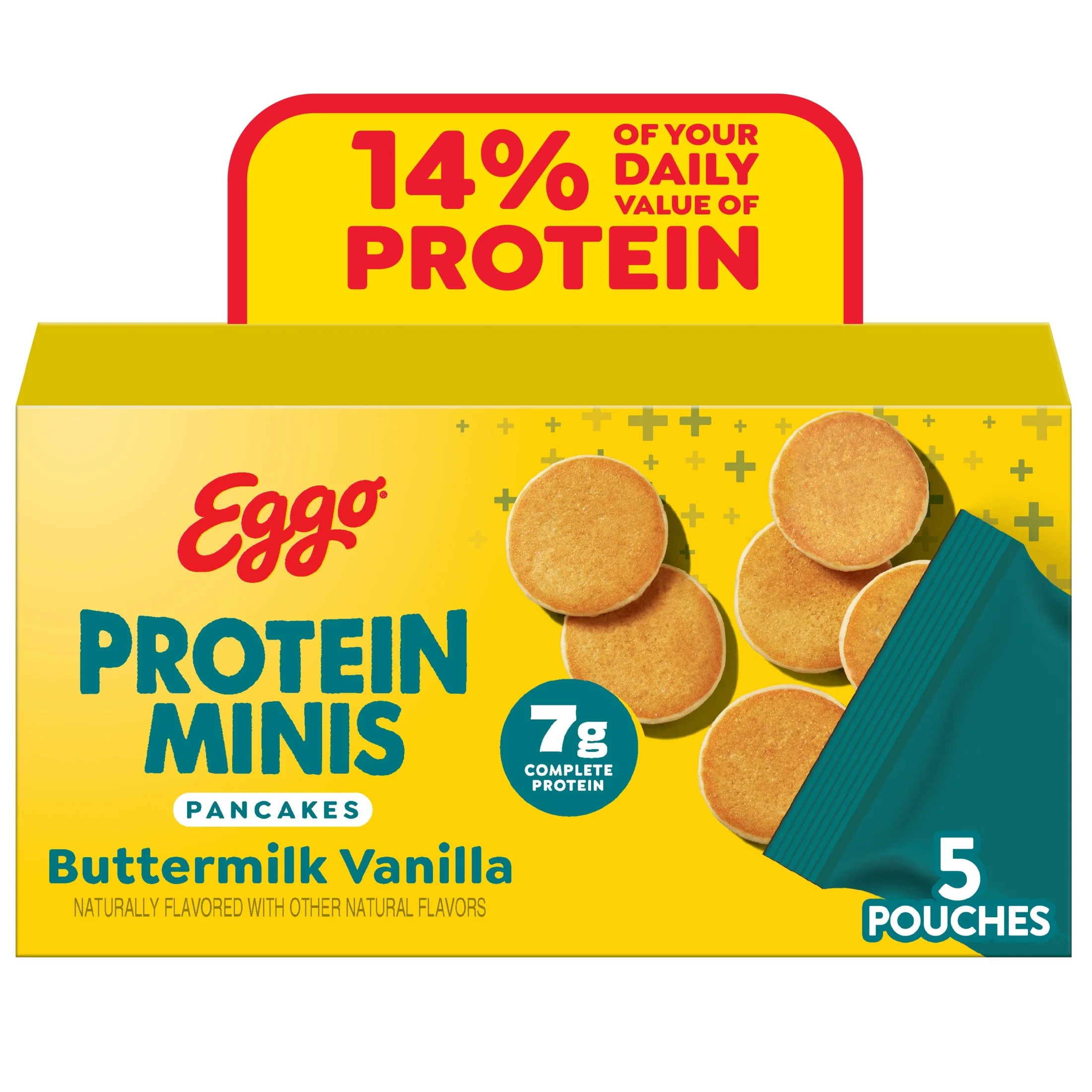 Eggo Protein Minis Buttermilk Vanilla Pancake Bites, Frozen Breakfast, 8.4 oz, 5 Count | Walmart (US)