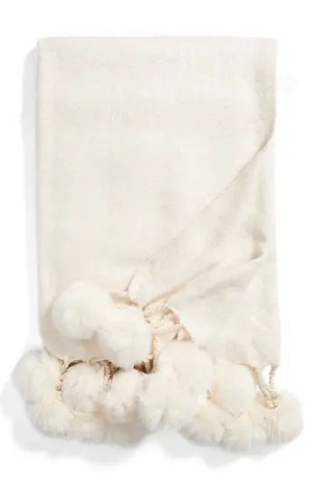Nordstrom At Home Faux Fur Throw, Size One Size - Ivory | Nordstrom