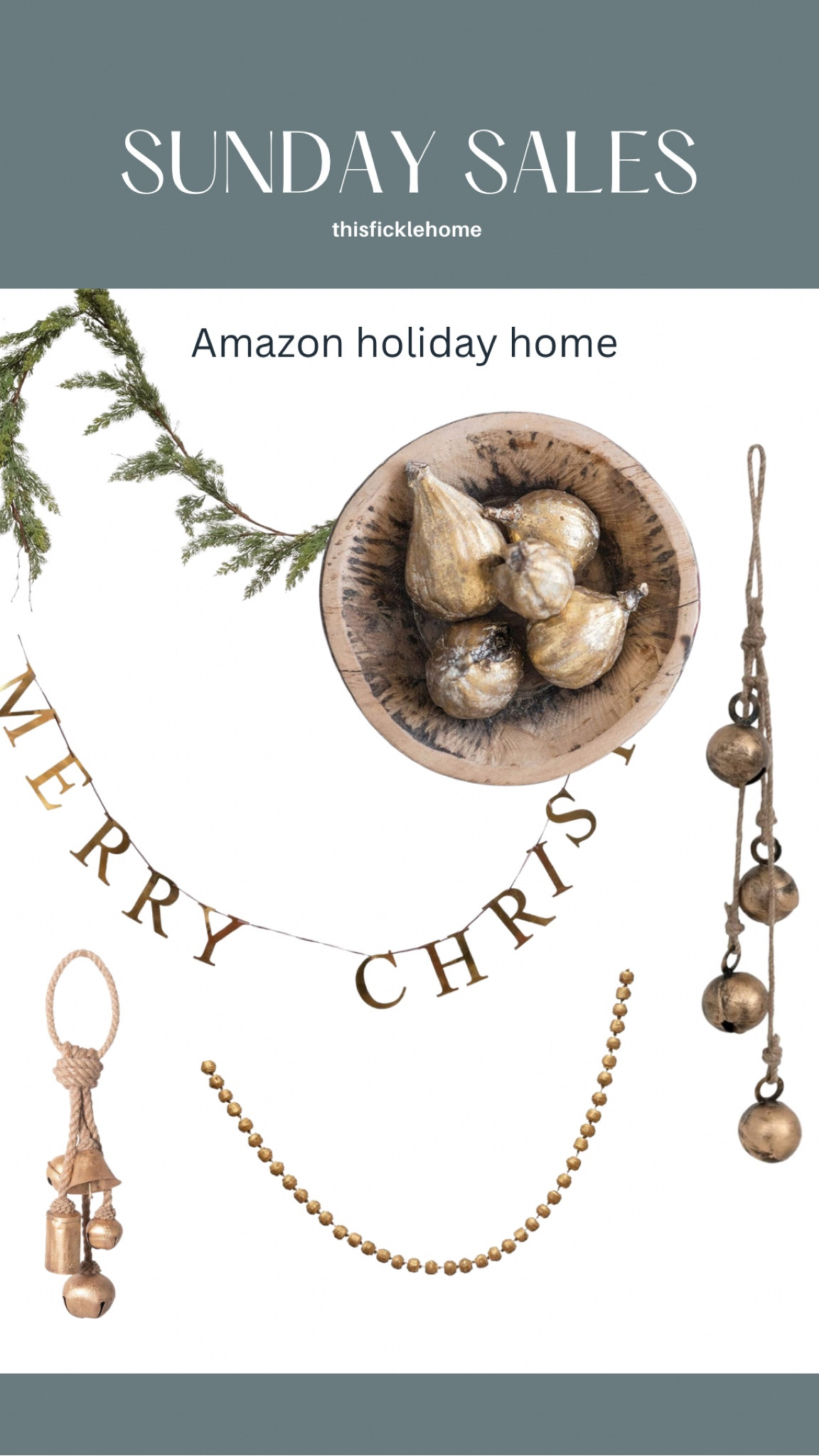 Merry Christmas bras sign, bells, garland, tree garland, Amazon holiday finds, holiday bowl filler.

#LTKhome #LTKHoliday #LTKsalealert