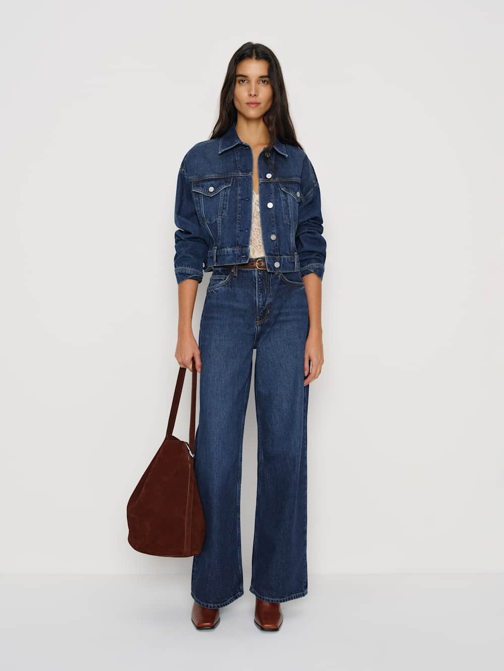Jori Cropped Denim Jacket | Reformation (Global)