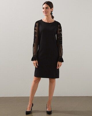 Velvet Applique-Sleeve Dress | Chico's