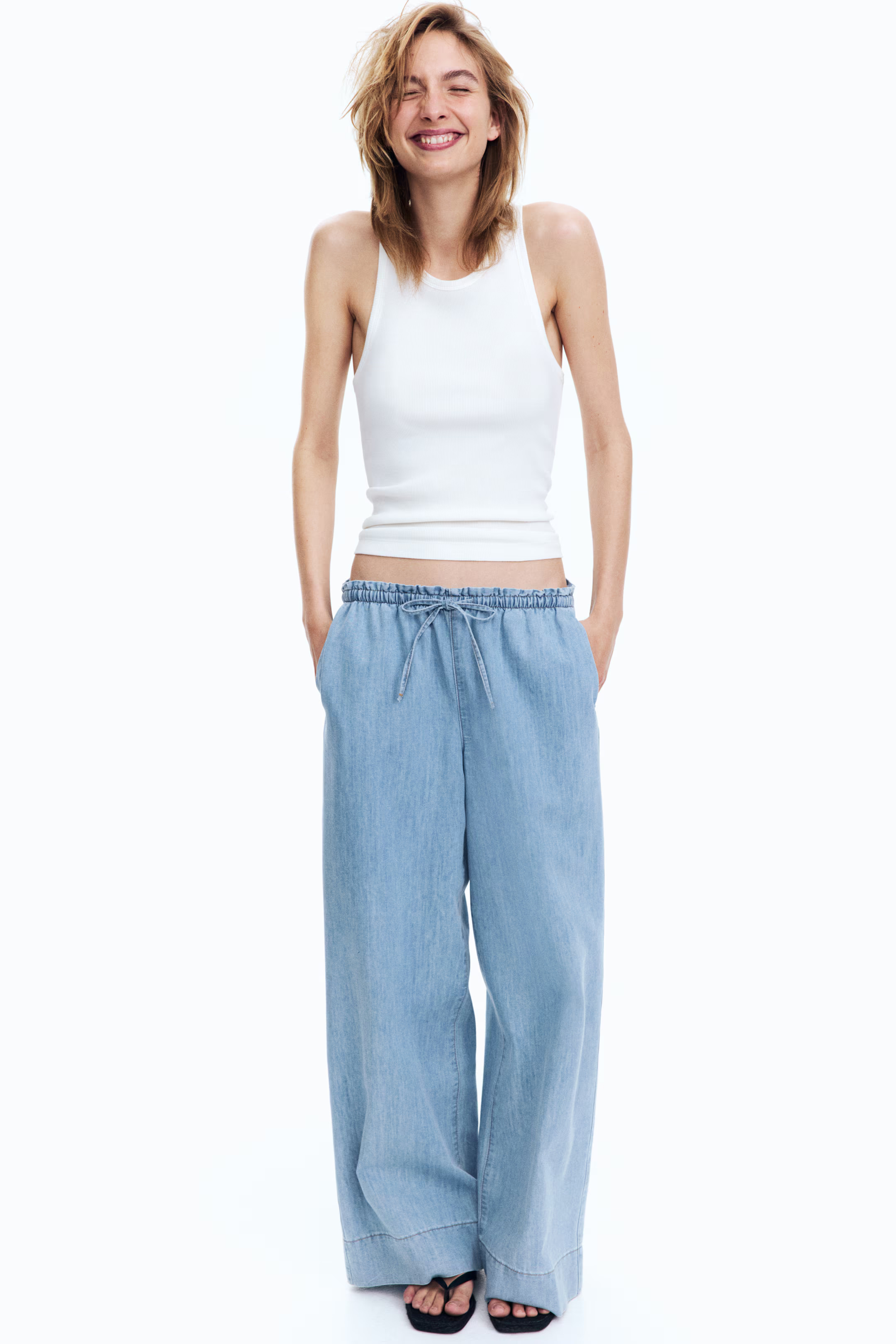 Denim pull-on trousers | H&M (UK, MY, IN, SG, PH, TW, HK)