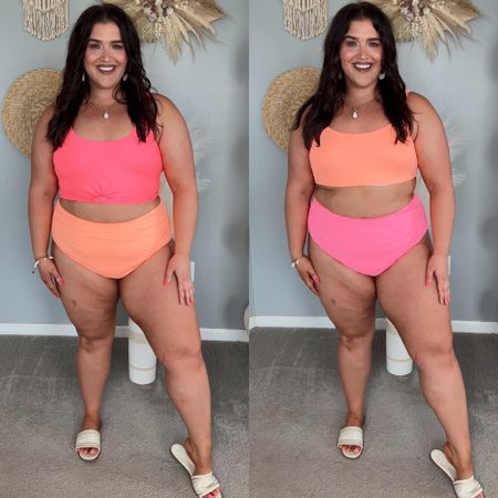 Coral reef swim worn mismatched for different color combos 🪸👙 Great quality, vibrant colors and love the fit! Modest bikini bottom options with a true high waisted stretchy fit. Favorite swimsuit try on of season! 10/10 rating and passes my curvy criteria 🌟 
Top: XL // Bottoms: XXL 

#LTKPlusSize #LTKSwim #LTKMidsize