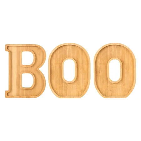 Decorr 3PCS BOO Halloween Wooden Serving Trays, 11.8 Inch Letter Shaped Charcuterie Platters, Fall Halloween Party Table Decor Snack Fruit Candy Serving Dishes Home Kitchen Decor | Walmart (US)