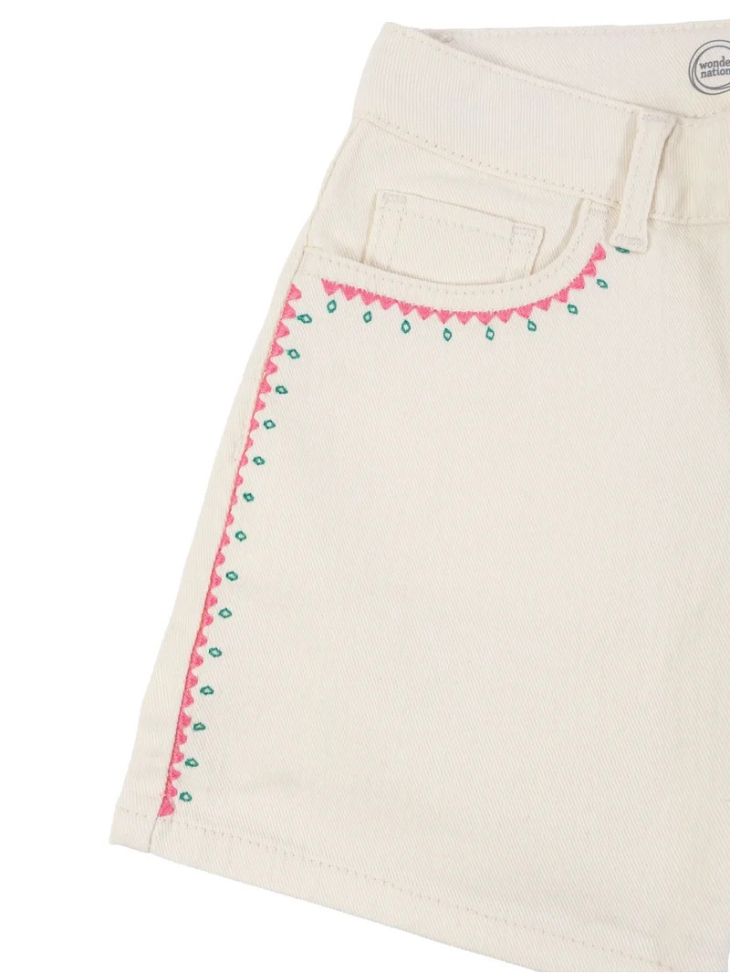 Wonder Nation Girls Baggy Denim Shorts, Size 5-18 - Walmart.com | Walmart (US)