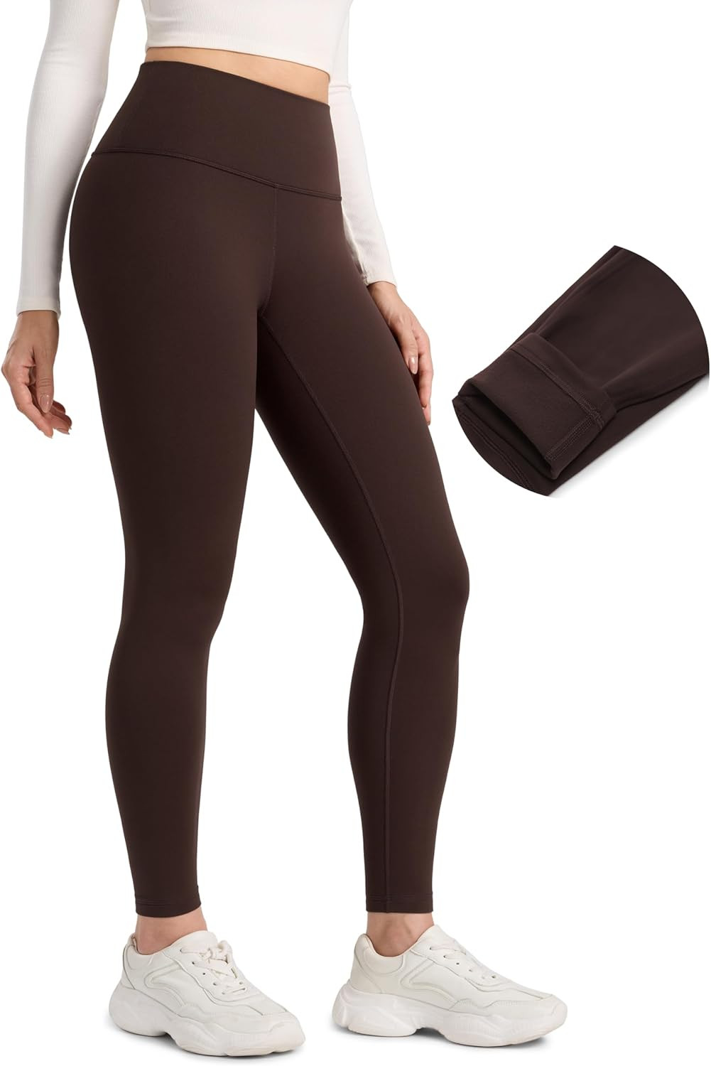 CRZ YOGA Matte Fleece Lined Leggings 28'' | Amazon (US)