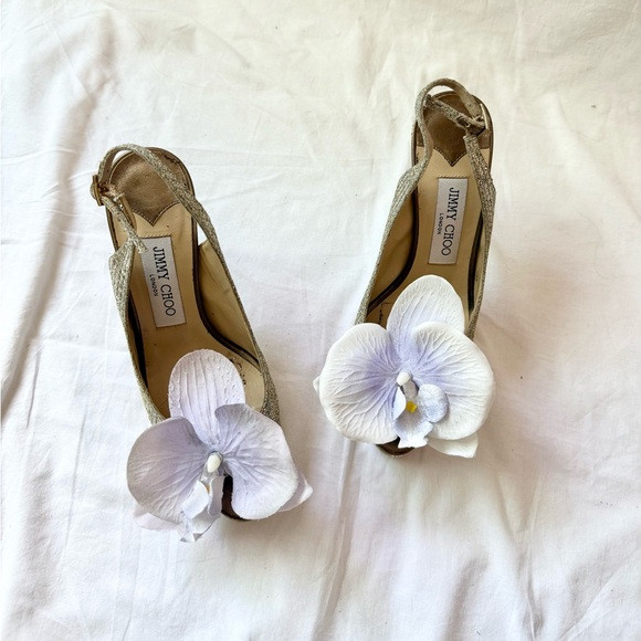 Jimmy Choo flower Orchid  Heels shoes pumps sandals 36.5 Y2K Carrie Bradshaw | Poshmark