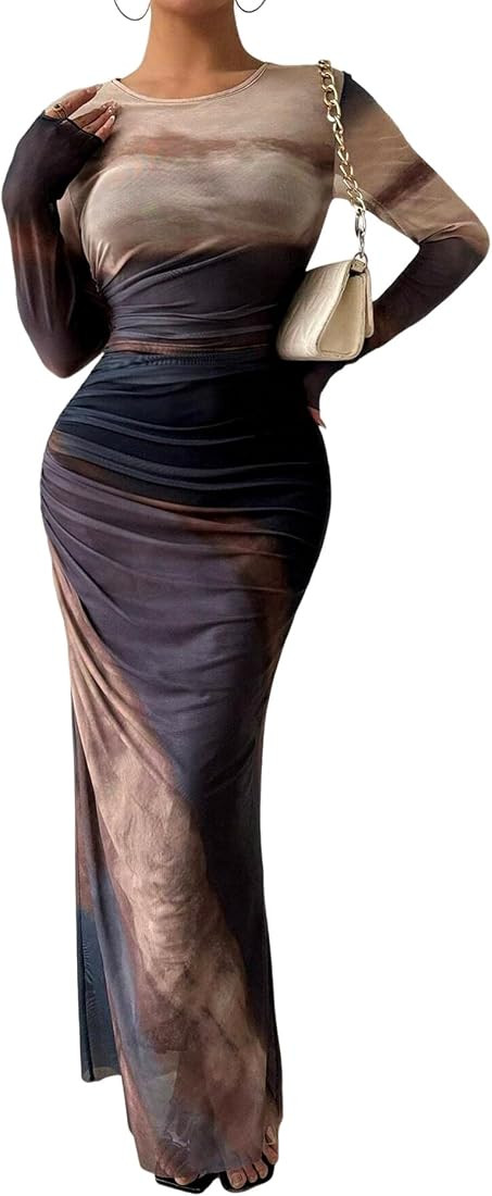 MARZXIN Womens Cocktail Dress | Long Sleeve, Maxi, Bodycon | Amazon (US)