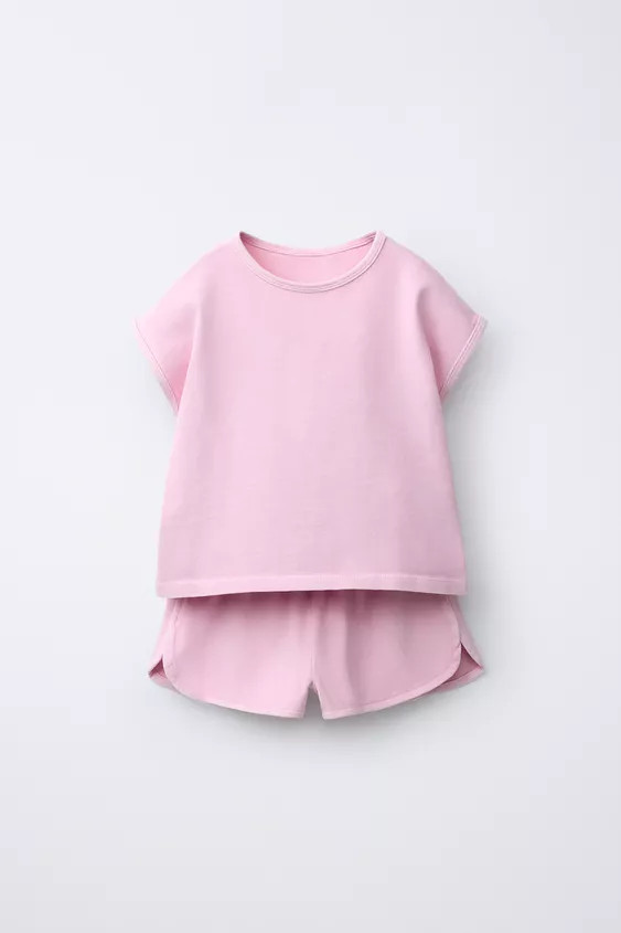 SOLID T-SHIRT AND BERMUDA SET | Zara US