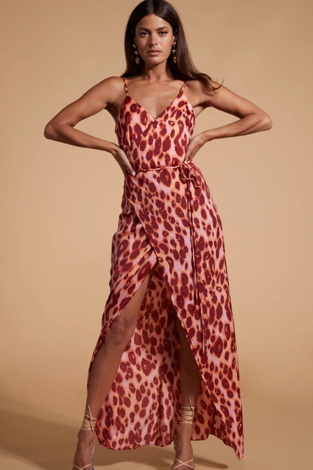 Mariah Wrap Dress in Leopard Print | iCLOTHING