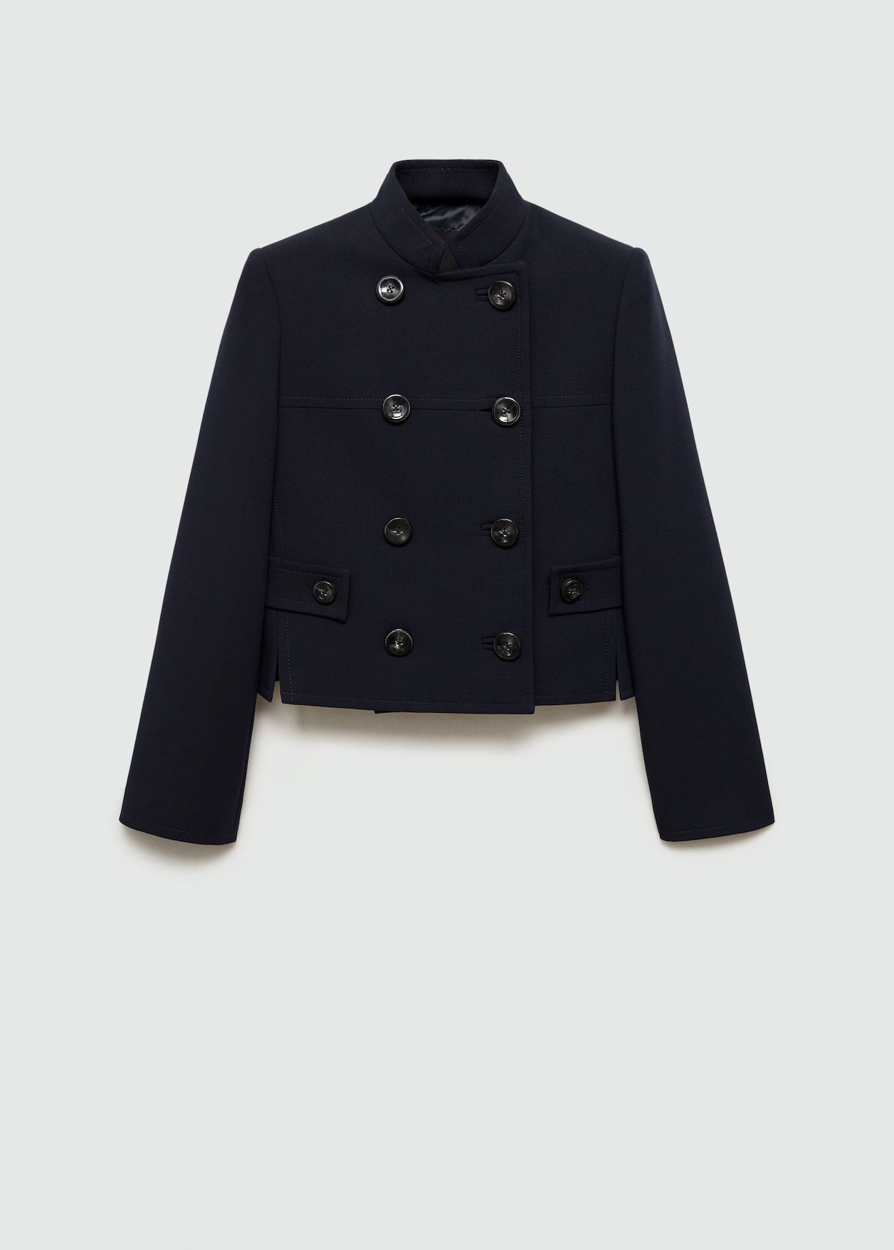 Double-breasted cropped jacket | MANGO (UK)