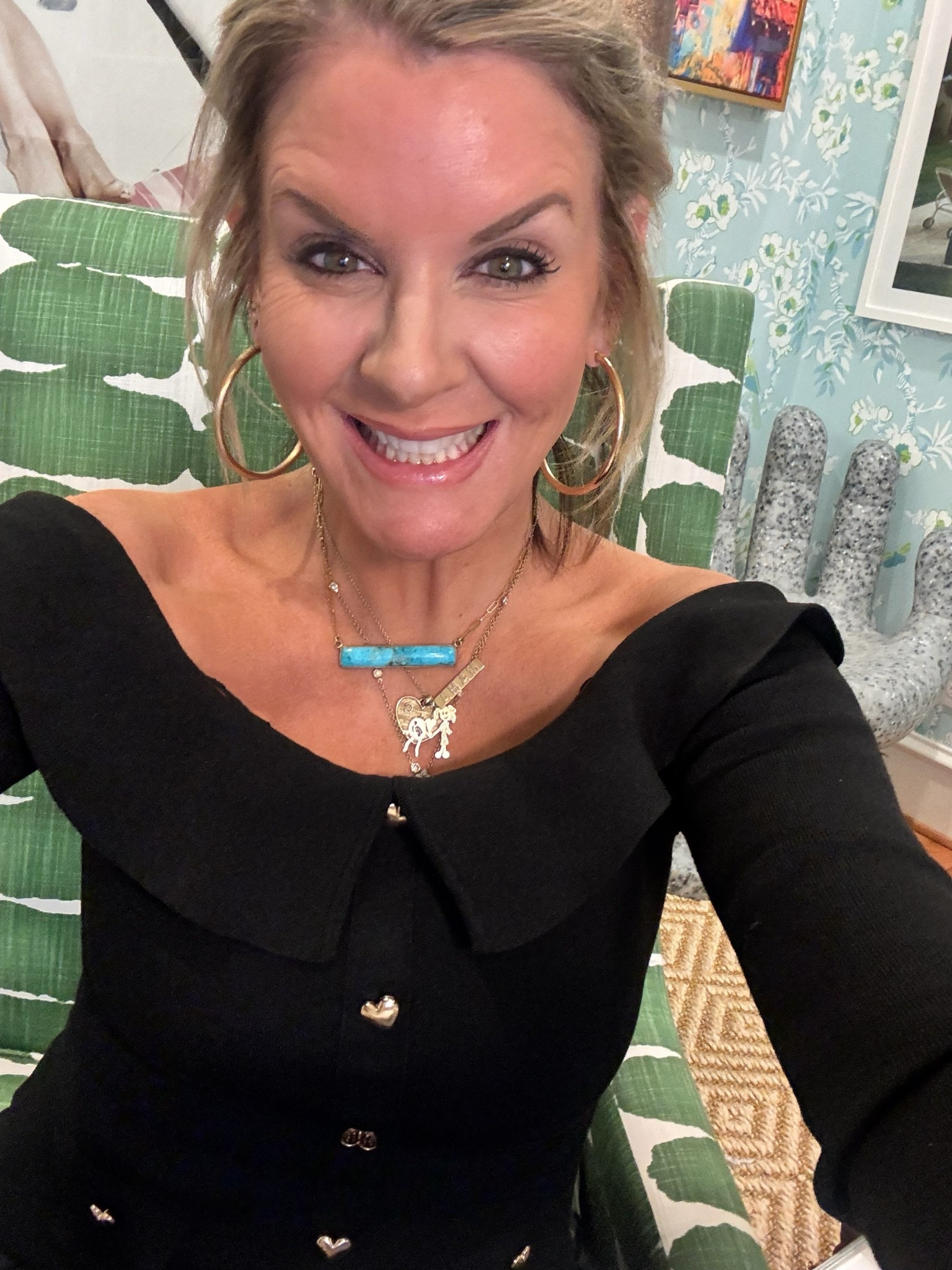 Wore this on our corp Zoom last week and got questions about it. Obsessed with it!

It’s from Nordstrom! The heart details are subtle but so good.
Easy to throw on and instantly feels pulled together.