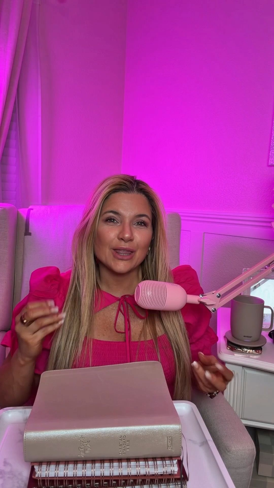 Christian mom conversations that matter 🤍

Sharing a few thoughts here about faith, motherhood, and the kind of conversations Christian moms should be having more often.

This is my quiet corner where I read, reflect, and record the messages God places on my heart. The pink mic, my Bible, and this cozy setup have become part of my daily rhythm.

Because motherhood isn’t just about raising children — it’s about growing in faith while we do it.

Everything from my setup to what I’m wearing is linked on my LTK. ✝️

#LTKmomlife #LTKOver40 #LTKdayinmylife