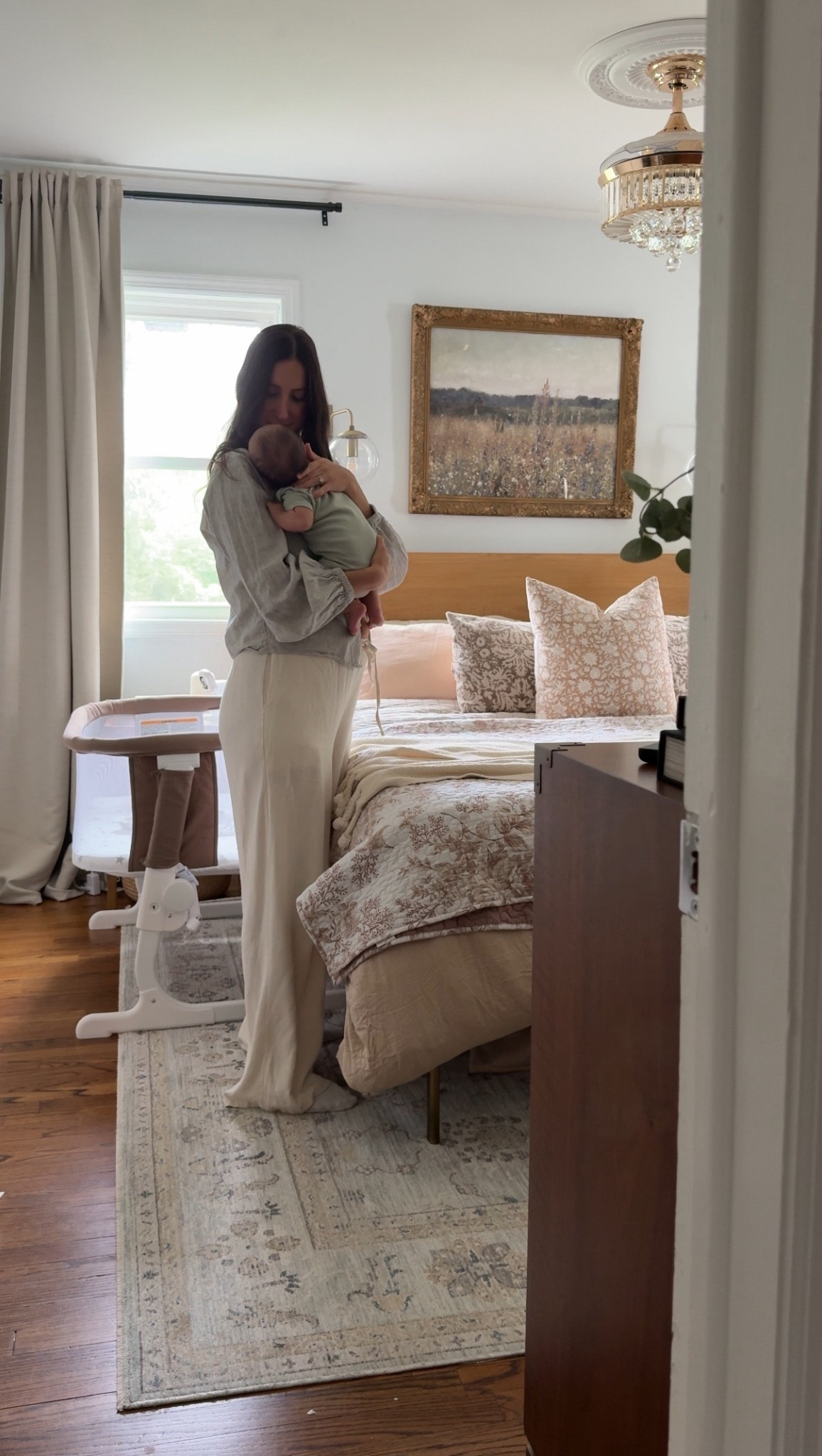 “Our” bedroom including this little guy 🙂🤍 In these newborn days some routine helps ground me & even a simple bedroom reset makes my day feel smoother. All the necessities stocked, bed made (I’ll admit I can’t get to it every day), and fresh sheets for Jett. are you a stickler for making your bed?
#Newborndays #bedroomreset

#LTKHome #LTKFamily #LTKBaby