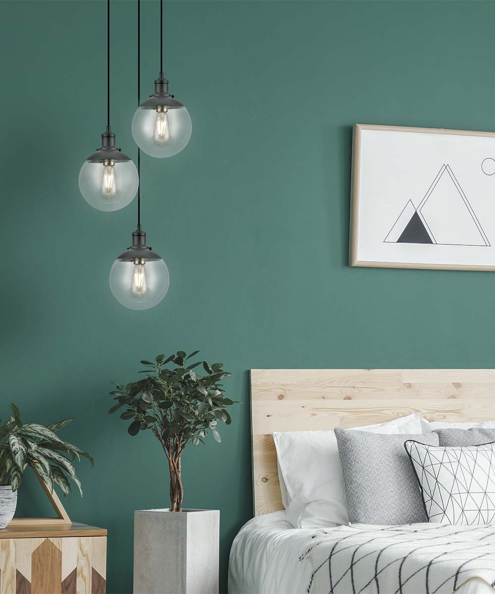 Addington Park Indoor Pendants - Dark Bronze Libertad Three-Bulb Glass Globe Pendant Light | Zulily