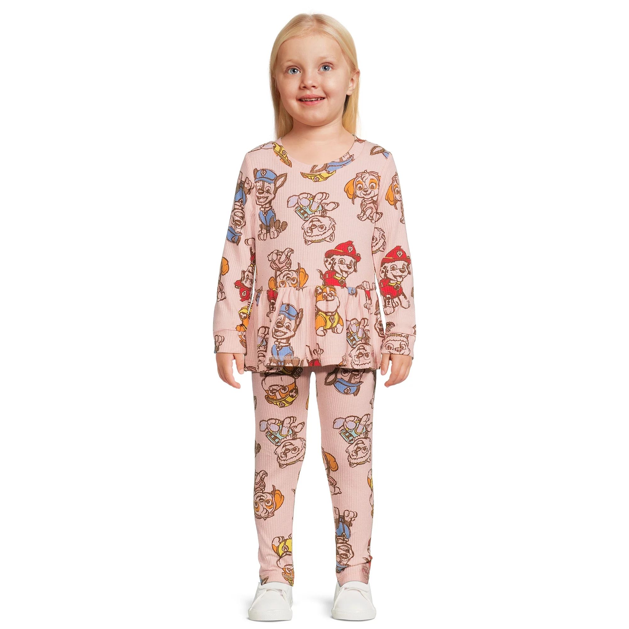 Paw Patrol Baby and Toddler Girls' Peplum Top and Pants Set, 2-Piece, Sizes 12M- 5T | Walmart (US)