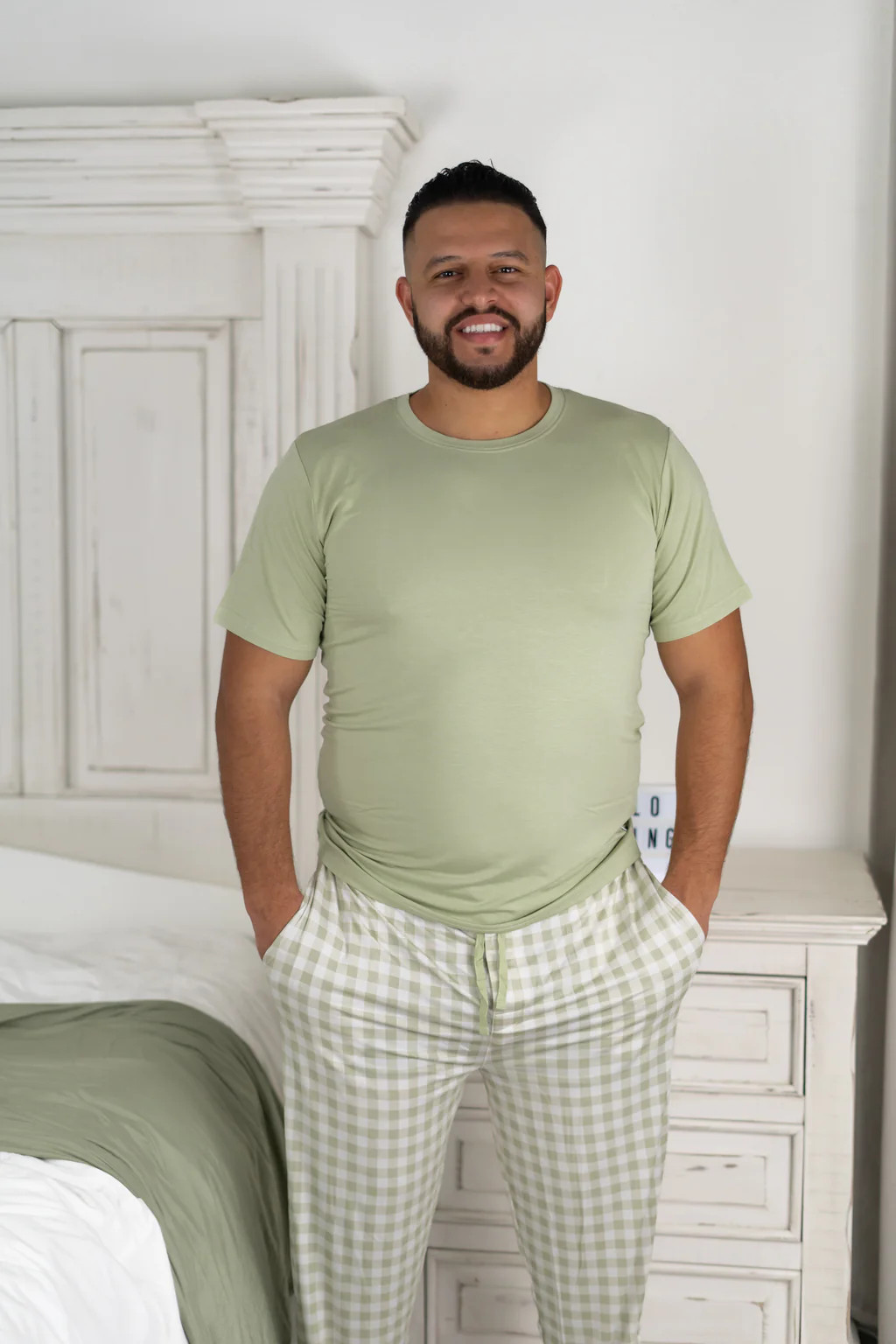 SAGE GINGHAM DREAM MEN'S SET | DREAM BIG LITTLE CO