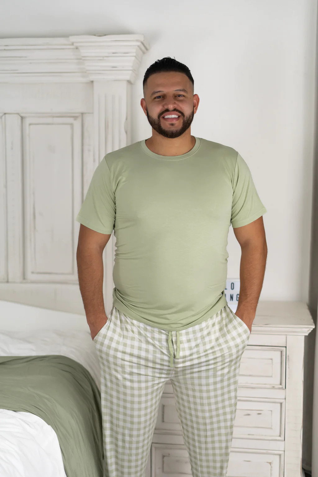 SAGE GINGHAM DREAM MEN'S SET | DREAM BIG LITTLE CO