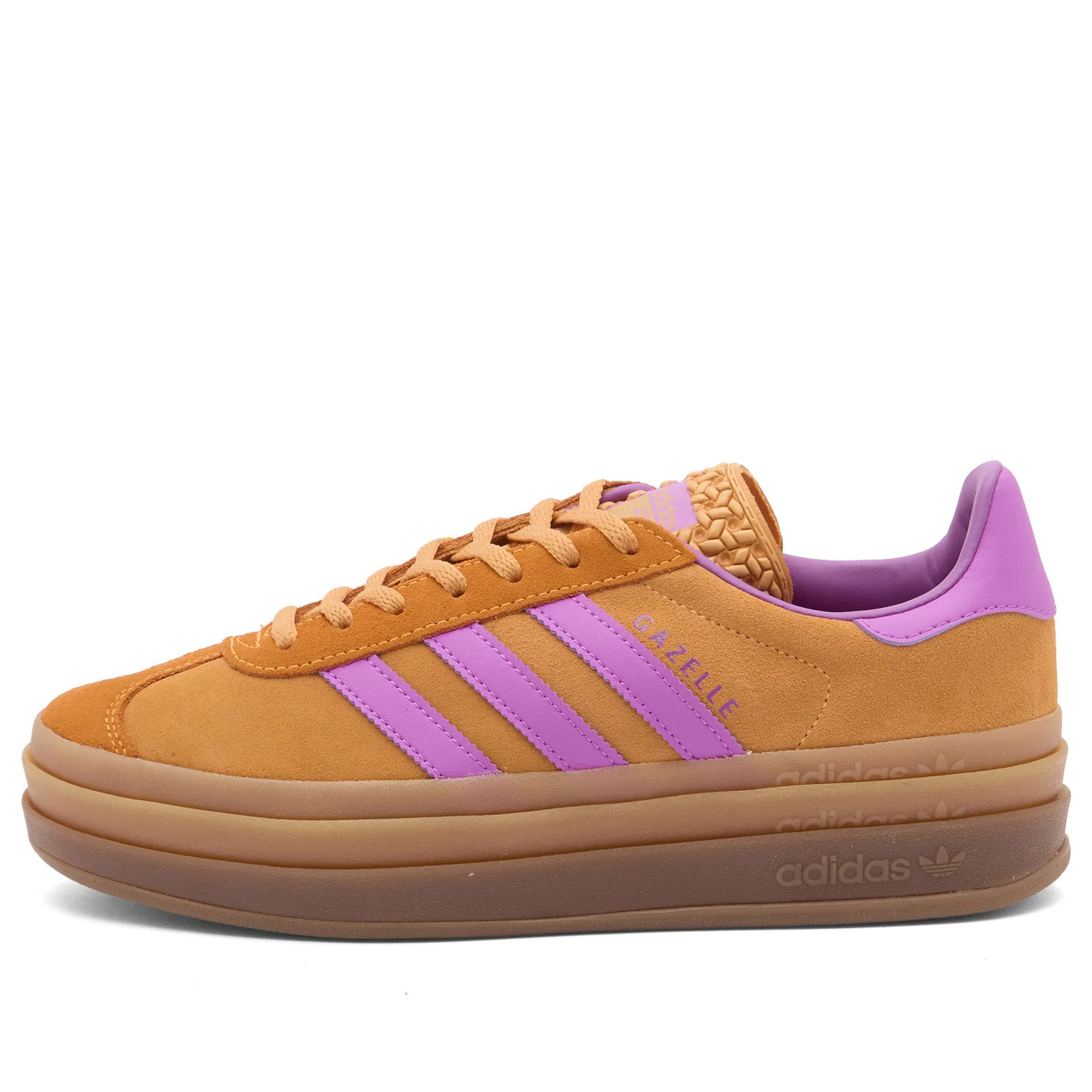 Adidas Women's Gazelle Bold Sneaker in Flash Orange/Purple Burst/Crew Orange, Size UK 4.5 | END. Clothing