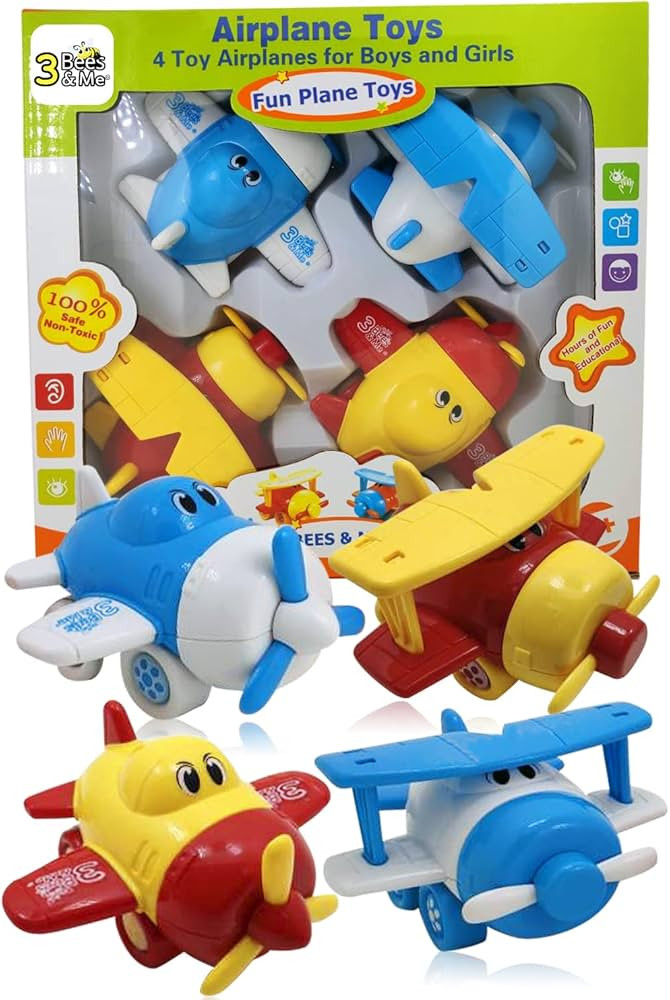 3 Bees & Me Airplane Toys - Set of 4 Toy Airplanes for Boys and Girls - Fun Toys for Toddlers & K... | Amazon (US)