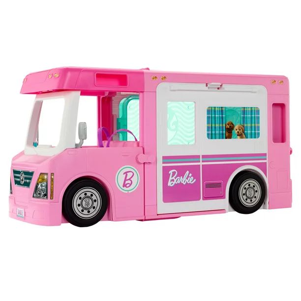 Barbie Estate 3-In-1 Dreamcamper Vehicle Doll Accessories, 60 Pieces | Walmart (US)