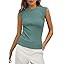 PRETTYGARDEN Women's Ribbed Tank Tops 2026 Summer Cap Sleeve Slim Fitted Knit Basic Casual Tee Sh... | Amazon (US)