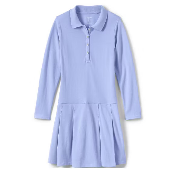 Lands' End School Uniform Girls Long Sleeve Mesh Polo Dress | Target