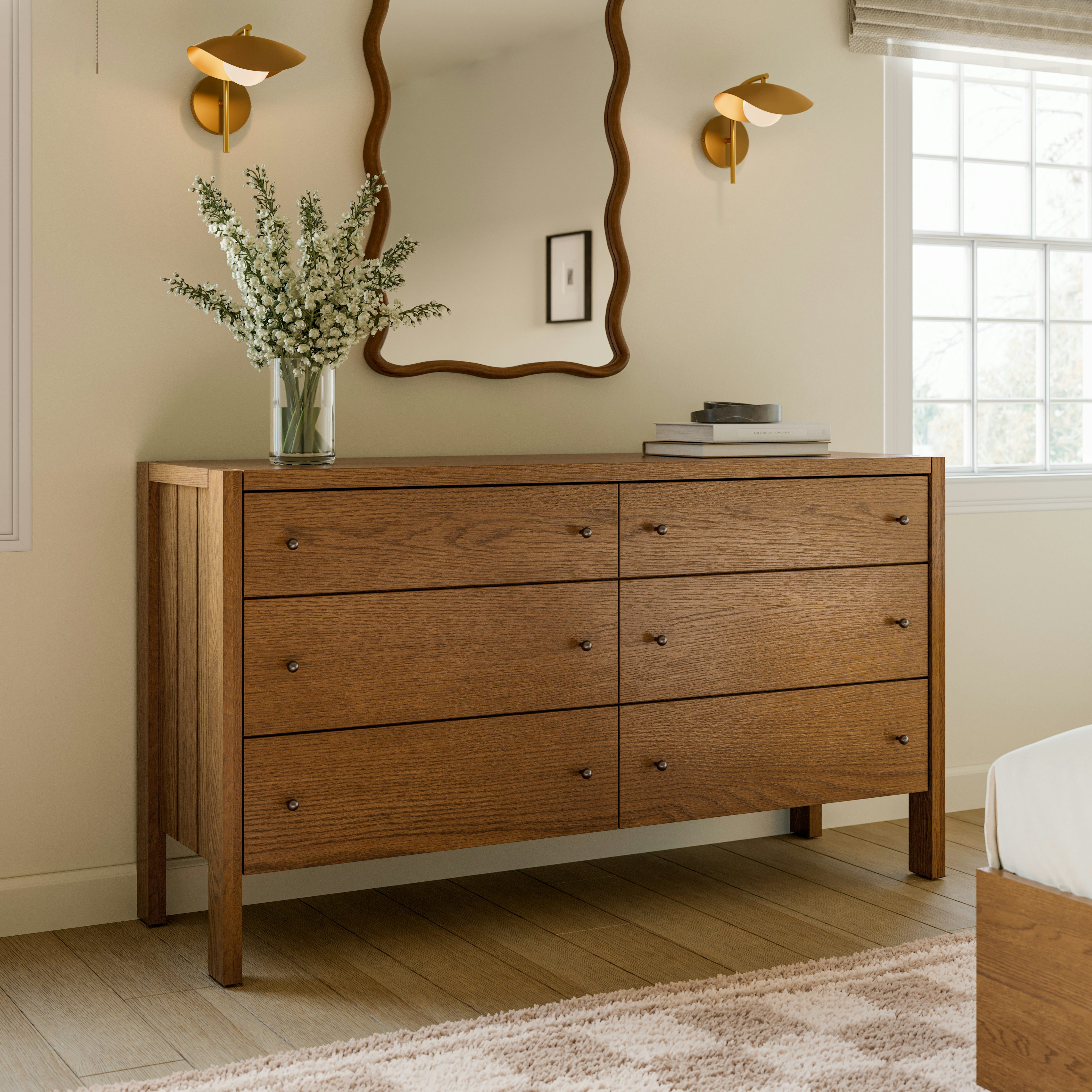 Cassie 6-Drawer Double Dresser - Smoked Oak | Article