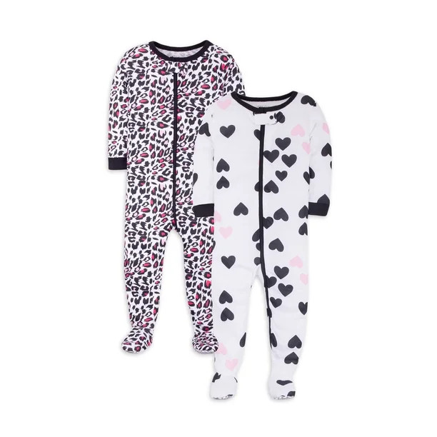 Little Star Toddler Girl 2Pk Footed Stretchie Pajamas, Size 9 Months-5T | Walmart (US)