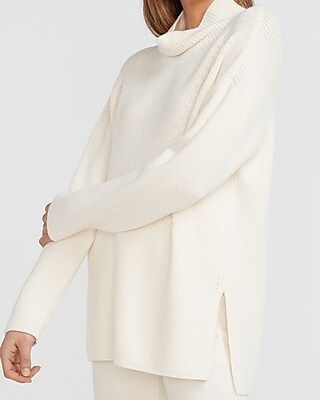 Side Slit Mock Neck Sweater | Express