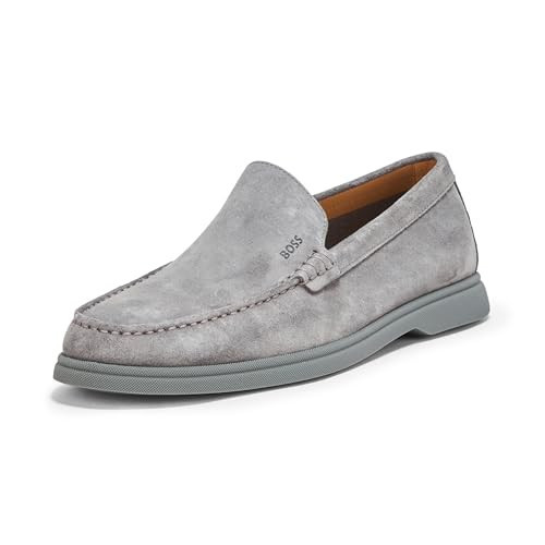 BOSS, Casual Suede Moccasins, Grey Microchip, 11 | Amazon (US)