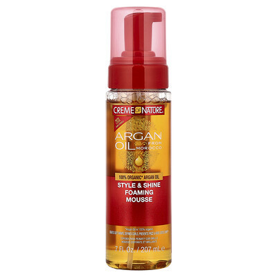 Creme Of Nature, Argan Oil from Morocco, Style & Shine Foaming Mousse, 7 fl oz (207 ml) | iHerb