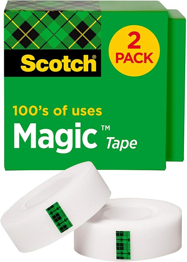 Scotch Magic Tape, 2 Rolls, Numerous Applications, Invisible, Engineered for Repairing, 3/4 x 100... | Amazon (US)