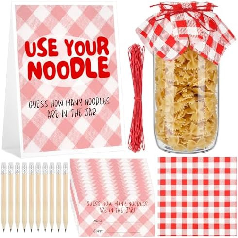Yungyan 104Pcs Pizza Theme Baby Shower Party Game Guess How Many Pasta Guessing Cards Pencils Sta... | Amazon (US)