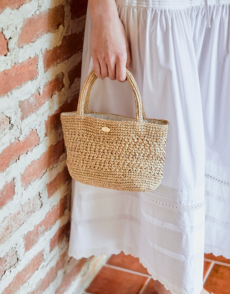 raffia bag (mini-tote) - natural | Depound