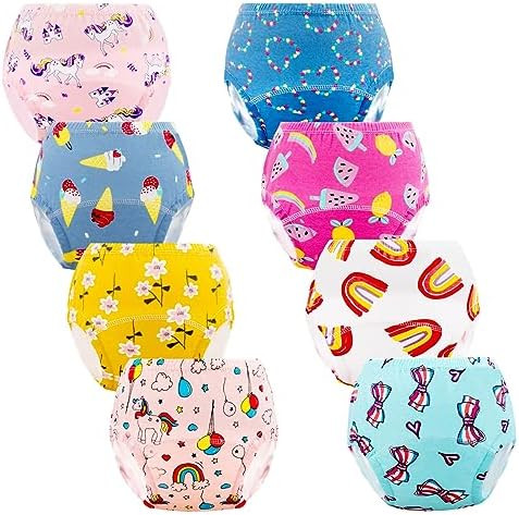Baby Potty Training Underwear, Cotton Toddler Training Pants for Girls 2-3 T, 8 Pack, S, Multi-Co... | Amazon (US)