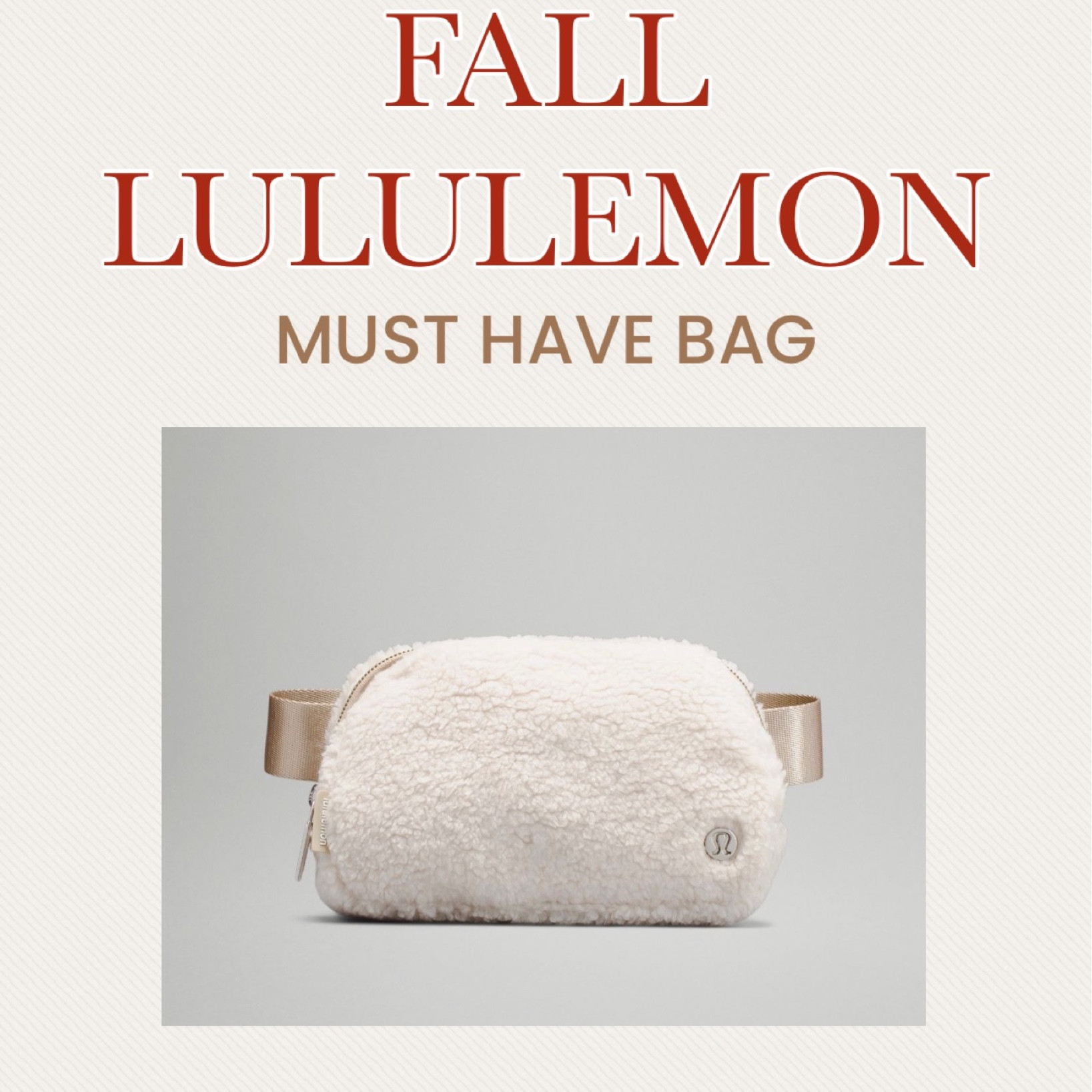 The belt bag but sherpa / Lululemon / fall essentials 

#LTKSeasonal #LTKHalloween #LTKunder50