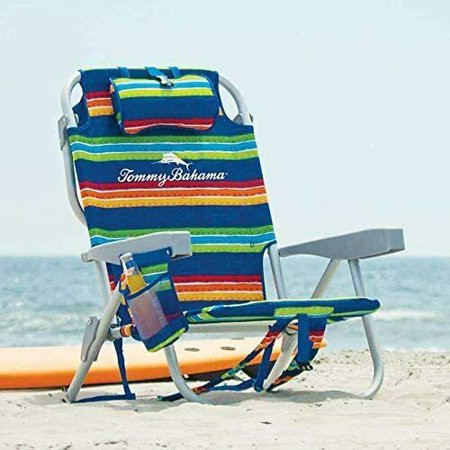 Tommy Bahama Backpack Beach Folding Deck Backpack Chair Blue Green Red Stripes - 2020 | Walmart (US)