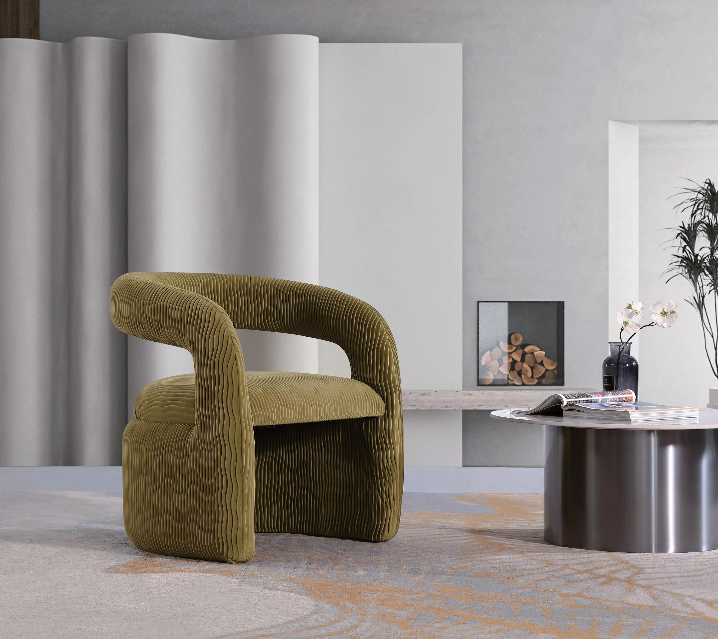 Manhattan Comfort Corvette Dining Chair, Olive Green | Ashley