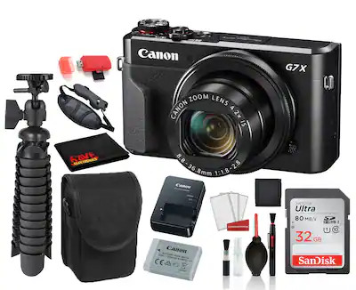 Canon - PowerShot G7 X Mark II Digital Camera  with SanDisk 32gb SD card + Camera Case + 12" Trip... | Best Buy U.S.
