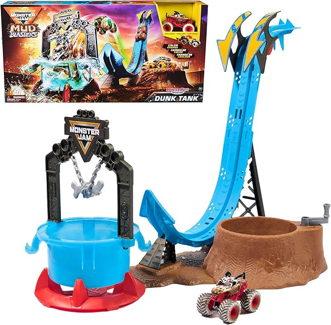 Monster Jam Mud Blasters, Monster Mutt Dalmatian Dunk Tank Playset, Color Change Action, Kids Toy... | Amazon (US)